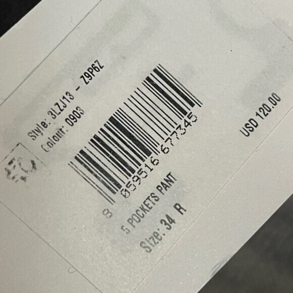 Armani Exchange Jeans Slim Regular Blk/Gray Size 34 NWT - Picture 8 of 8